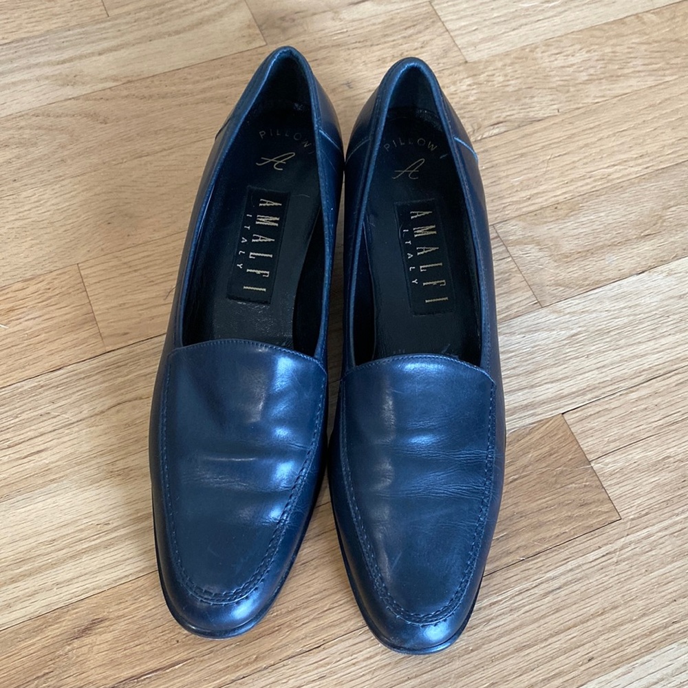Amalfi Italy Pillow Leather Oxford Shoe in Blue